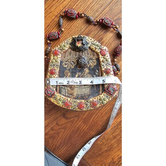 Vintage Mary Frances Egyptian Tapestry Purse Beaded Handbag Numbered - Picture 16 of 16